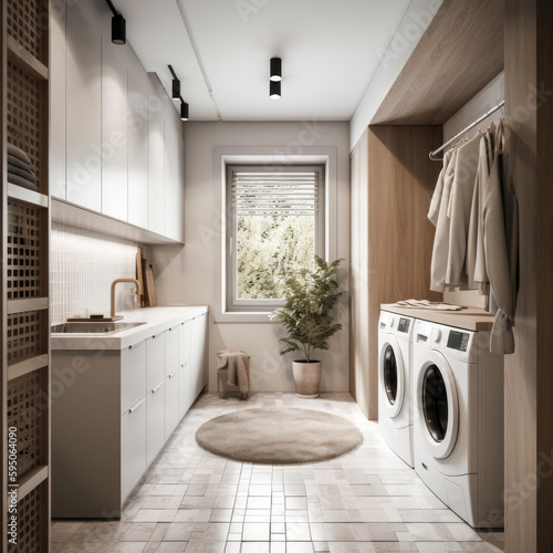 laundry room for home interior architecture with a minimalist style