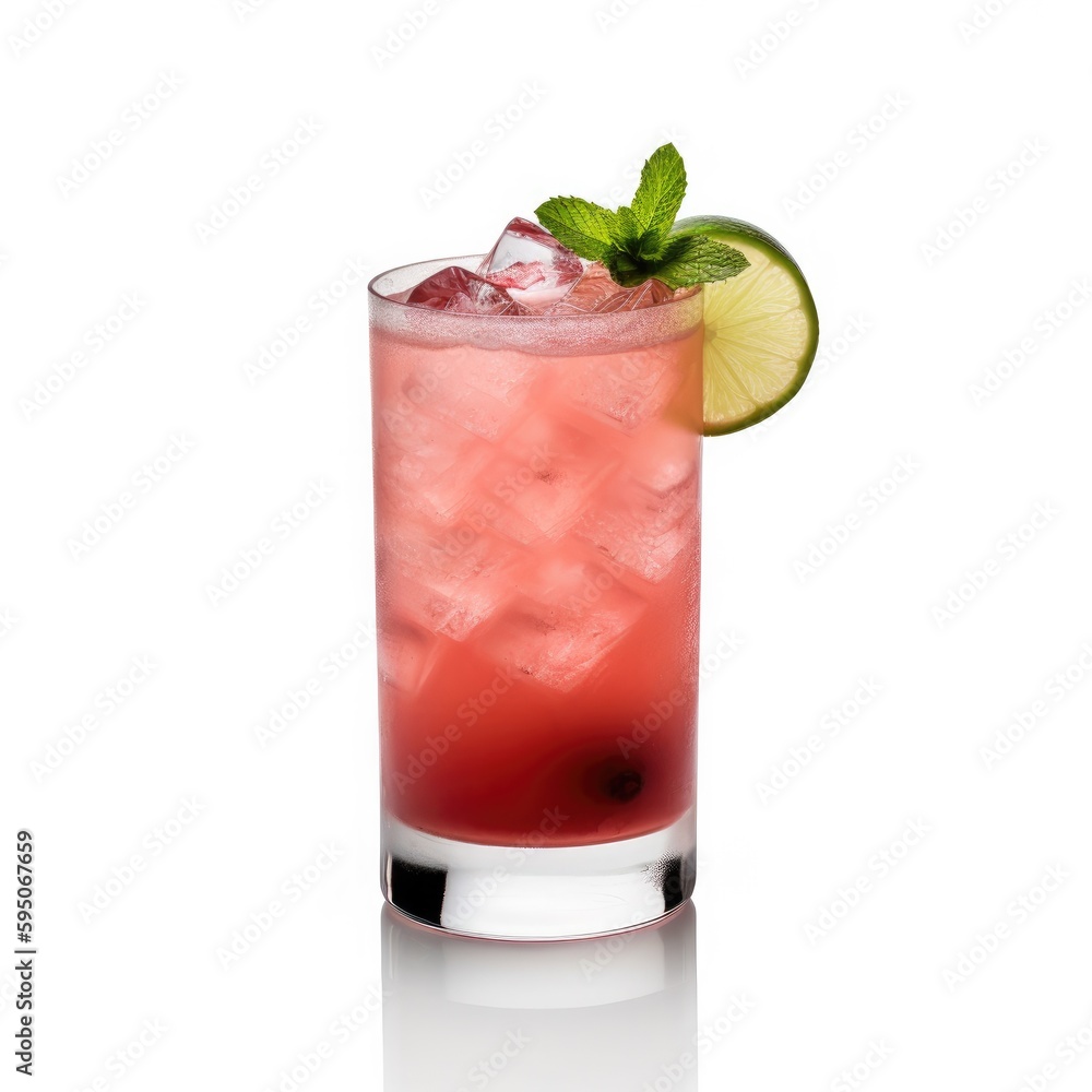 Southside cocktail Isolated on White. Generative AI