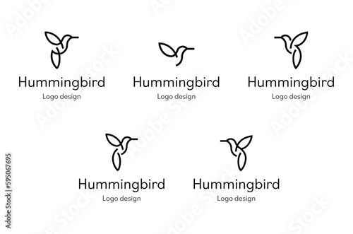 Hummingbird logo icon vector illustration template. Bird logo design