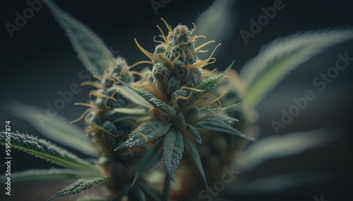 Marijuana buds close-up weed background concept generative ai