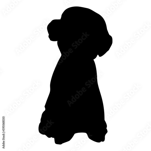 Vector perro sentado sobre un fondo blanco