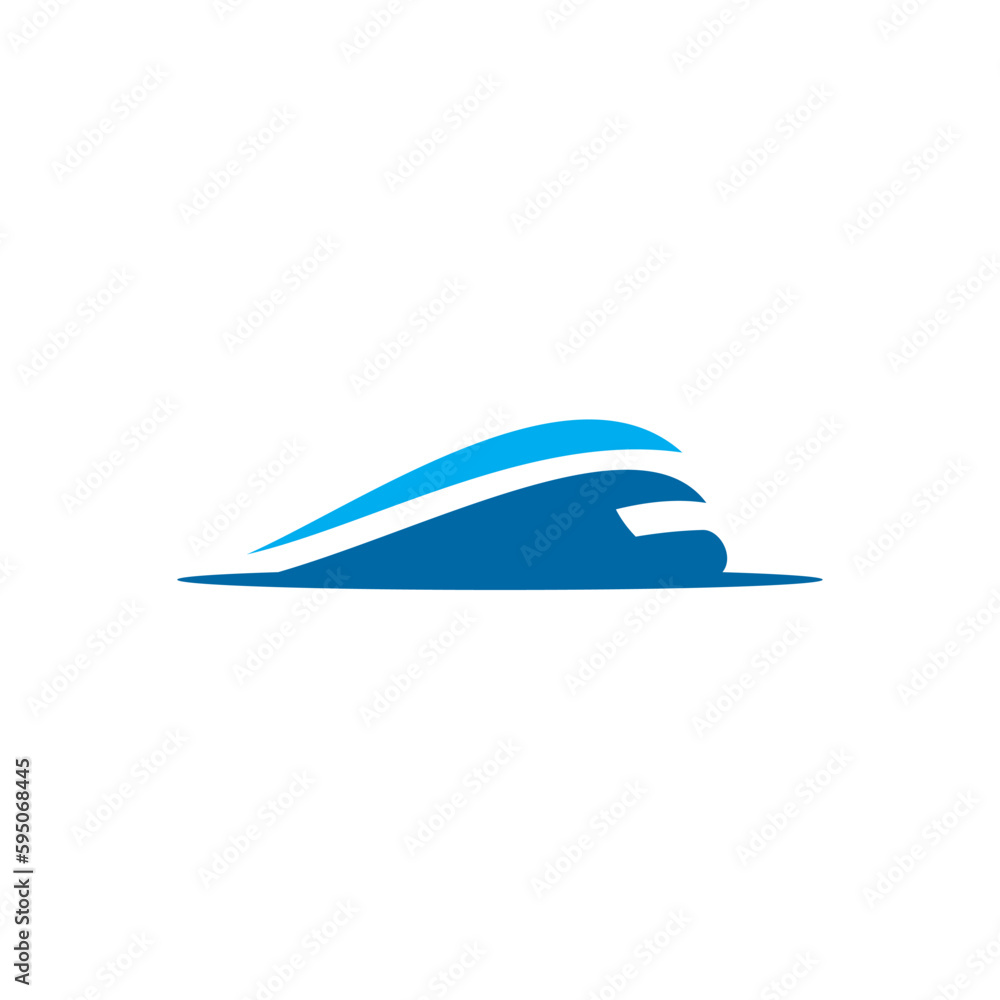 bullet train railway speed logo design