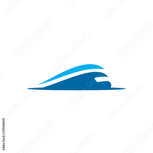 bullet train railway speed logo design