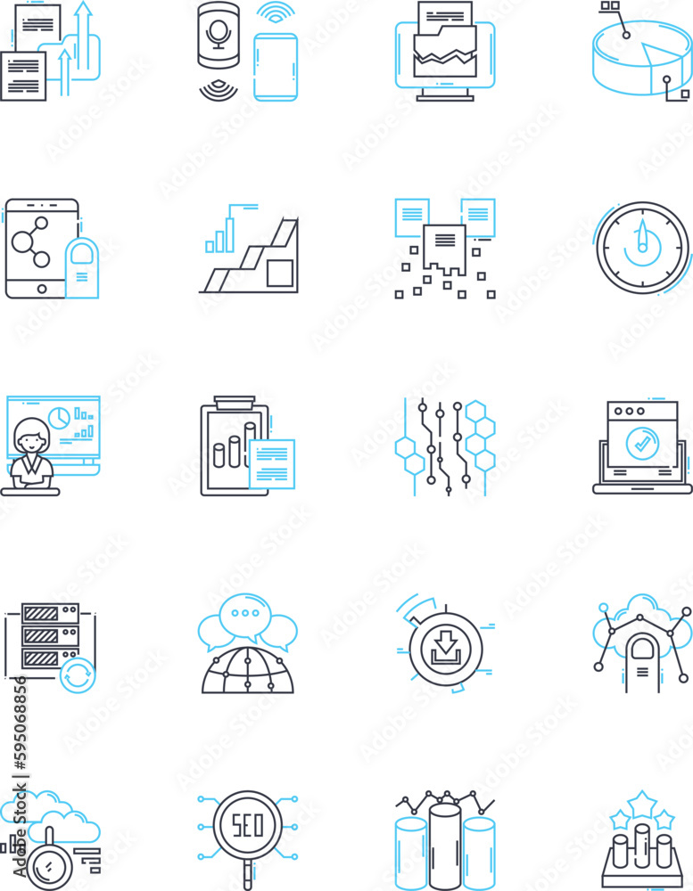 Robotic Process Automation linear icons set. Automation, Efficiency, Artificial Intelligence, Integration, Streamline, Productivity, Innovation line vector and concept signs. Intelligence,Analytics Robotic Process Automation linear icons set. Automation, Efficiency, Artificial Intelligence, Integration, Streamline, Productivity, Innovation line vector and concept signs. Intelligence,Analytics