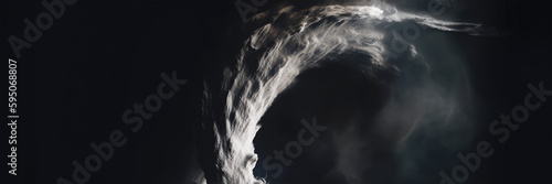 A tornado forming on a black background. Overlay. Generative AI.