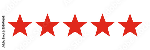 Red five stars rating