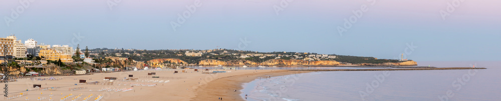 Sunset mood at Rocha beach in Portimao city