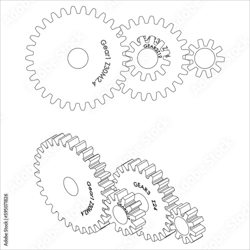 Gear Assembly and Animations, mechanical, engineering, industrial, Automation, 4.0 technology, Industry 4.0, manufacture, AI, Gear, Gear Assembly