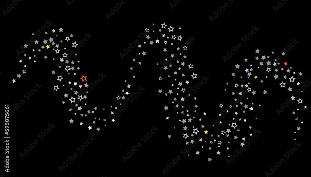 Stars scattered on a black background. Festive background. Design element. Vector illustration, EPS