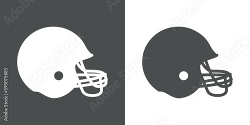 Silueta aislada de casco de protección de jugador de fútbol americano