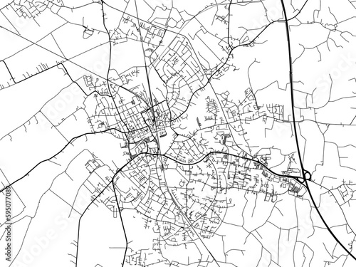 Vector road map of the city of  Elmshorn in Germany on a white background.