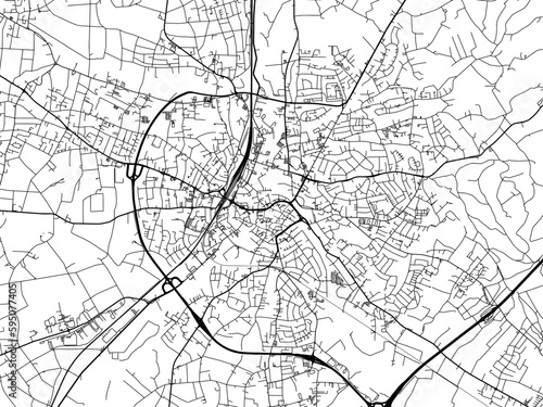Vector road map of the city of  Herford in Germany on a white background.