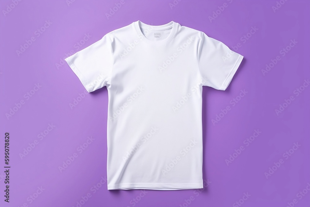 White t-shirt isolated on purple background. White t-shirt isolated on purple background.
