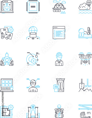 Planner linear icons set. Schedule, Organizer, Agenda, Calendar, Taskmaster, To-do list, Efficiency line vector and concept signs. Productivity,Time management,Scheduling tool outline illustrations