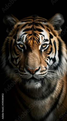 Tiger  Intense Stare  Capturing the Emotion and Expression of a Tiger s Eyes.  Generative AI. 