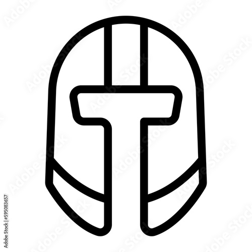 crusader helmet line icon