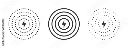Wireless charger icons. Inductive charger. Phone charge simple illustration. Vector scalable graphics