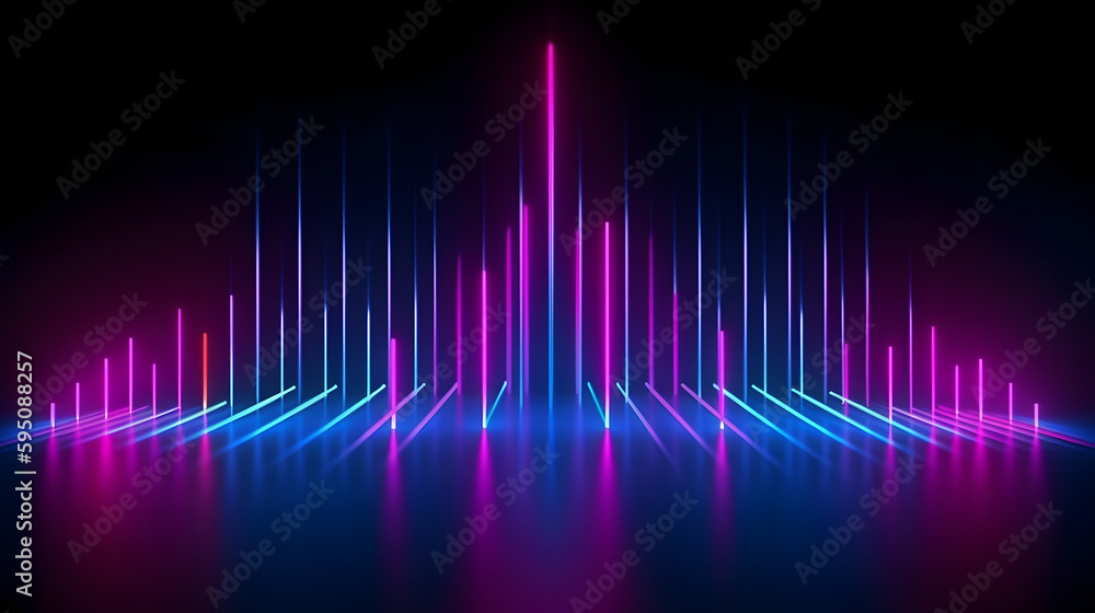 3d render, abstract minimal background, vertical pink blue neon lines, glowing in ultraviolet spectrum. Cyber space. Laser show. Futuristic wallpaper 3d render, abstract minimal background, vertical pink blue neon lines, glowing in ultraviolet spectrum. Cyber space. Laser show. Futuristic wallpaper