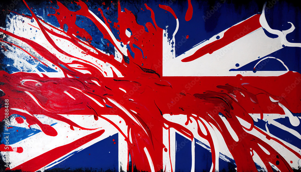 Distressed dark worn background of a vintage Union Jack national flag ...
