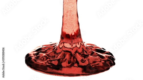 3d video illustration of viscous maple syrup or of honey pooling on a surface. 