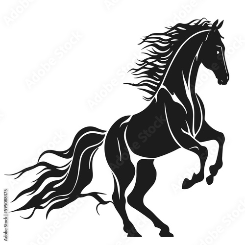 horse silhouette isolated on white