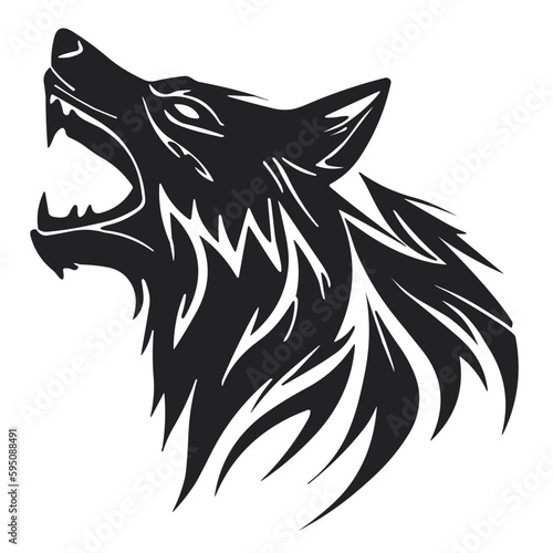 Fényképezés wolf head silhouette logo