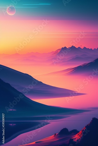 sunset in mountains wallpaper