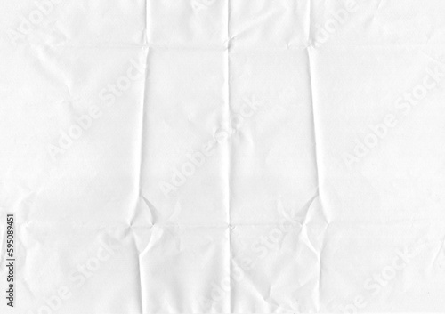 Vertical creases on white crumpled paper