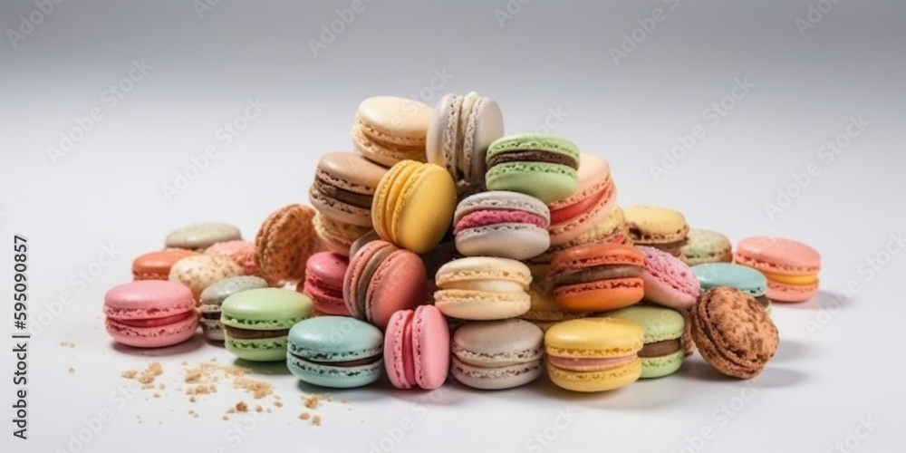 Obraz premium french macarons on a white background