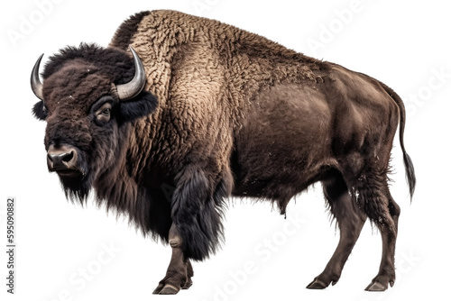 Bison buffalo transparent background, ultra sharp, Generative AI
