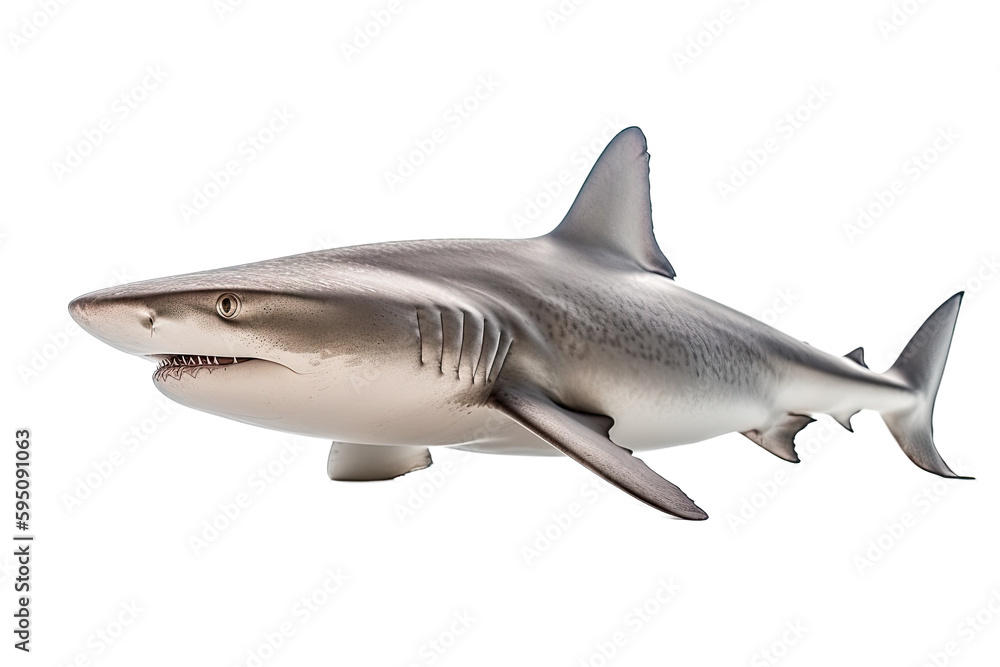 Shark isolated on transparent backgound. Generative AI