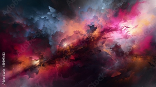 an abstract digital painting of nebula. generative AI © 영준 서