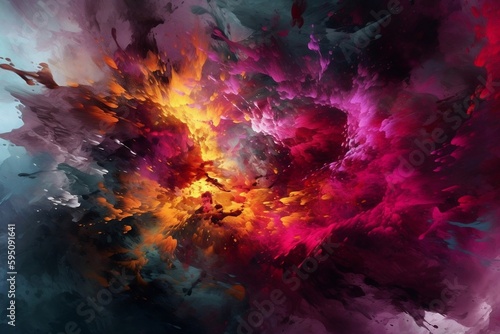 an abstract digital painting of nebula. generative AI