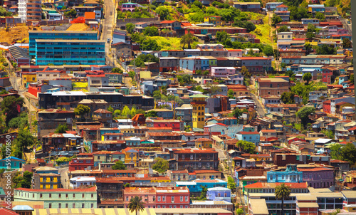 colorful houses in the city of Valparaiso.