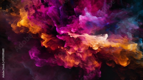 an abstract digital painting of nebula. generative AI
