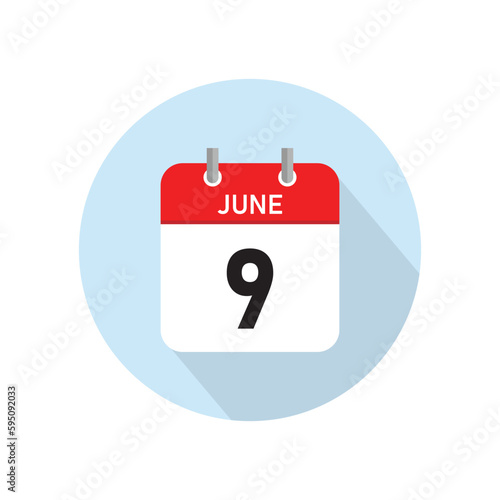 June 9 Concept Design. Vector Illustration.	