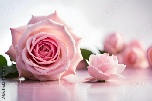 ROMANTIC PINK ROSES FOR A MESSAGE