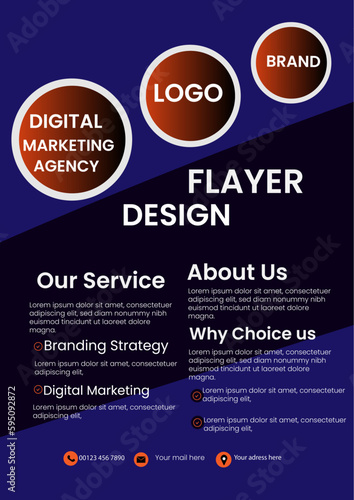 Corporate business flyer template design set with nebi , blue, orange and black color. marketing, business proposal, promotion, advertise, publica new digital marketing flyer set. 