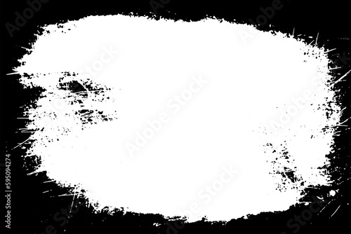 Grunge border texture background. Abstract frame overlay. PNG graphic illustration with transparent background.