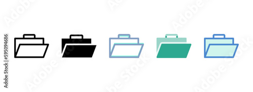 Simple vector icon on a theme portfolio, briefcase