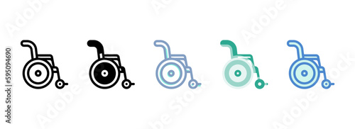 Simple vector icon on a theme wheelchair