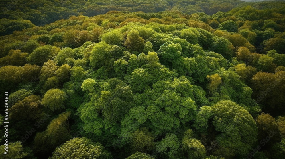 Naklejka premium Aerial View of a Breathtaking Forest Canopy