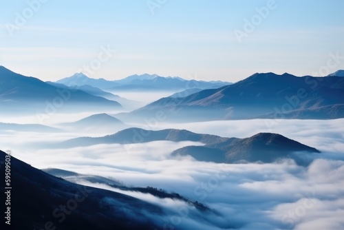 Beautiful shot of high white hilltops and mountains