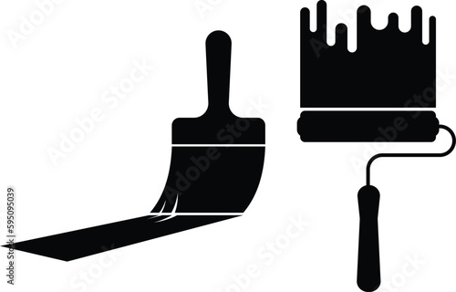 Caution, Wet Paint Icon. Wet Paint Warning Sign