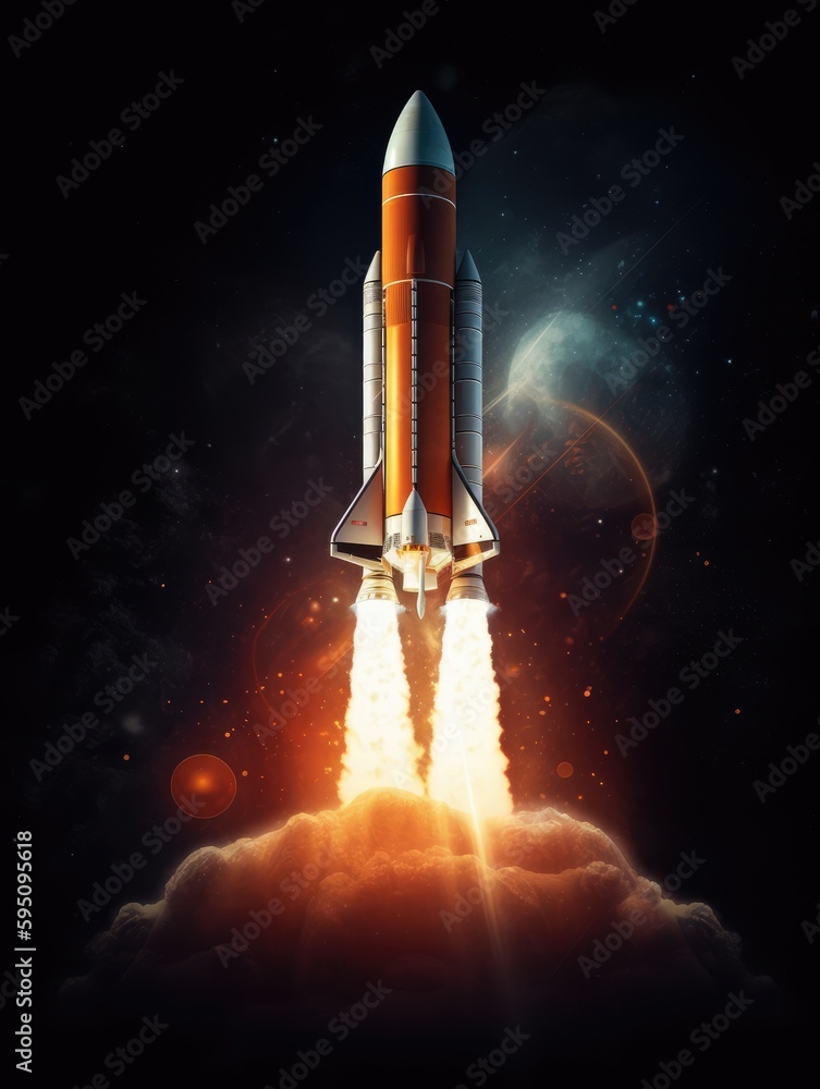 Rocket launch concept illustration Rocket launch concept illustration