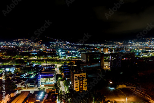 Panoramic night view of Medellin, Colombia © simonmayer