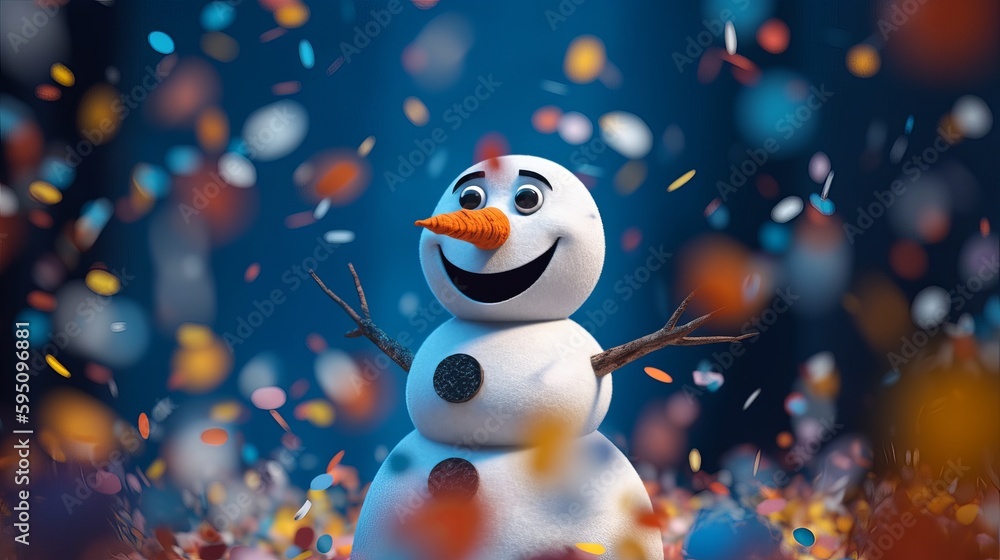 Obraz premium Christmas Snowman, xmas. Generative AI 