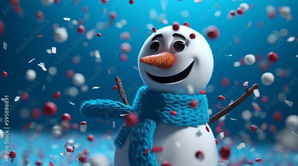Christmas Snowman, xmas. Generative AI
