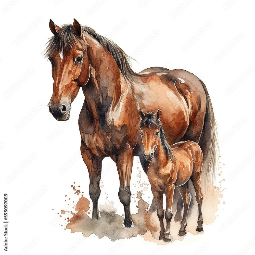 Obraz premium Horse on white background