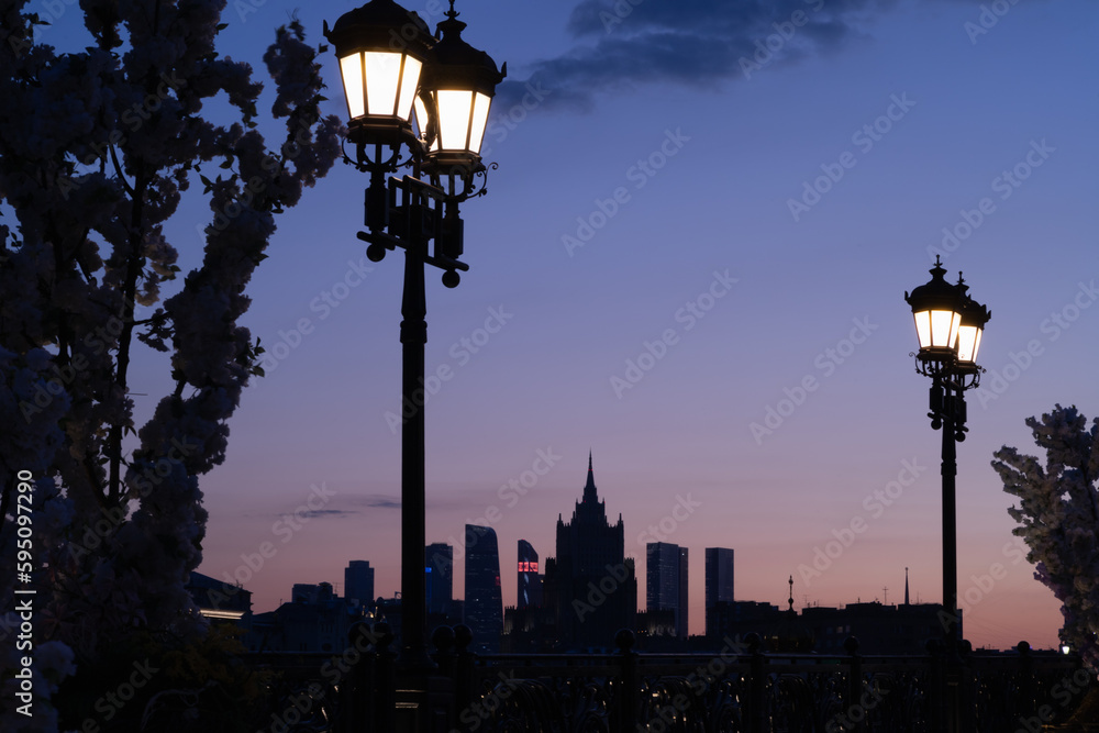 street lamp at night